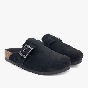 Staheekum Womens Crescent Suede Clog Mules/Slippers
